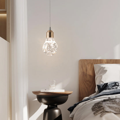 Contemporary Creative Apple Gourd Round Oval Aluminum Crystal LED Pendant Light For Bedroom