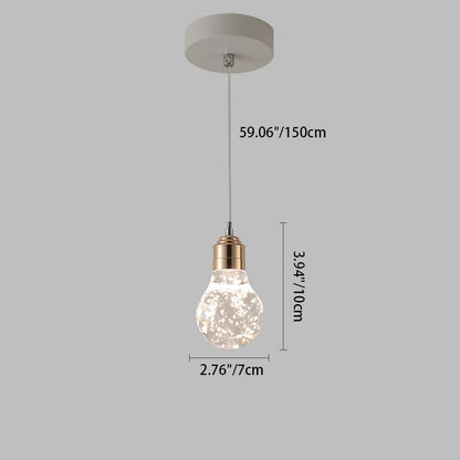 Contemporary Creative Apple Gourd Round Oval Aluminum Crystal LED Pendant Light For Bedroom