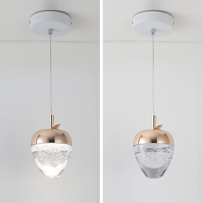 Contemporary Creative Apple Gourd Round Oval Aluminum Crystal LED Pendant Light For Bedroom