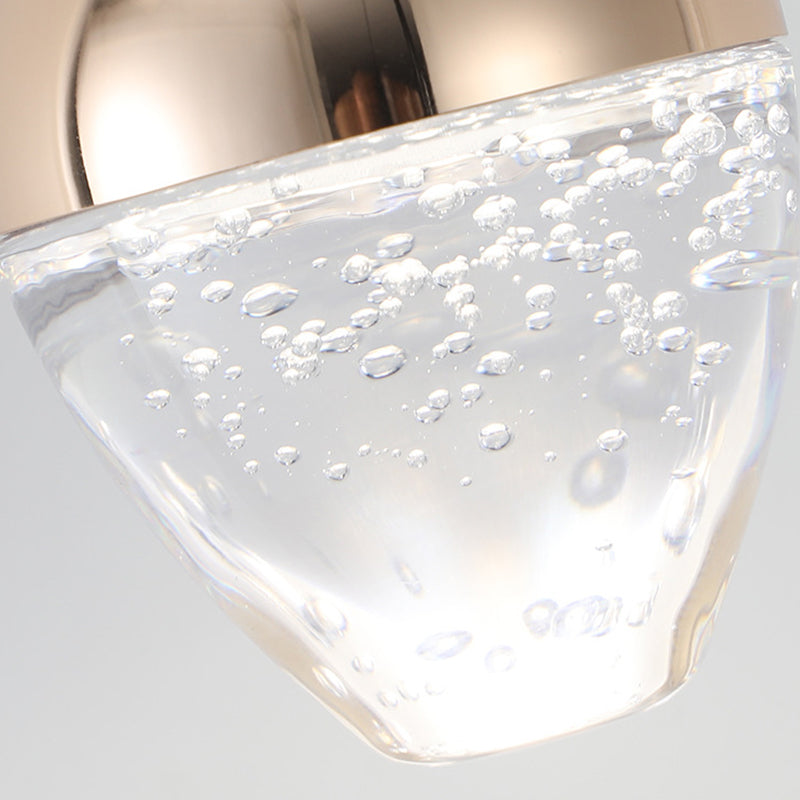 Contemporary Creative Apple Gourd Round Oval Aluminum Crystal LED Pendant Light For Bedroom