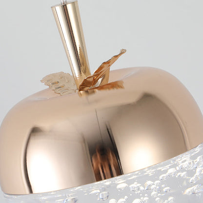 Contemporary Creative Apple Gourd Round Oval Aluminum Crystal LED Pendant Light For Bedroom