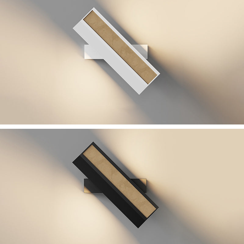 Modern Minimalist Rotatable Rectangular Linear Silicone Aluminum LED Wall Sconce Lamp For Bedroom