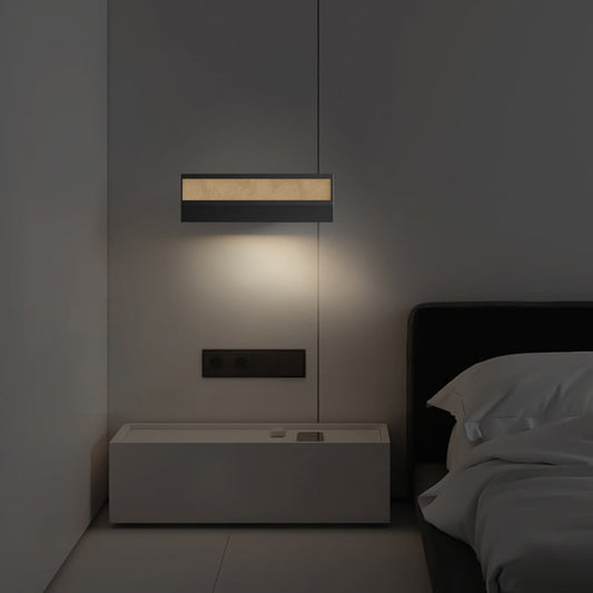 مصباح حائط LED مستطيل الشكل من السيليكون والألومنيوم بتصميم عصري بسيط لغرفة النوم 