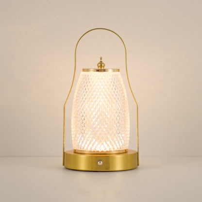 Contemporary Creative Cylinder Round Ball Mountain Shape Round Base Iron Acrylic LED Table Lamp For Bedroom