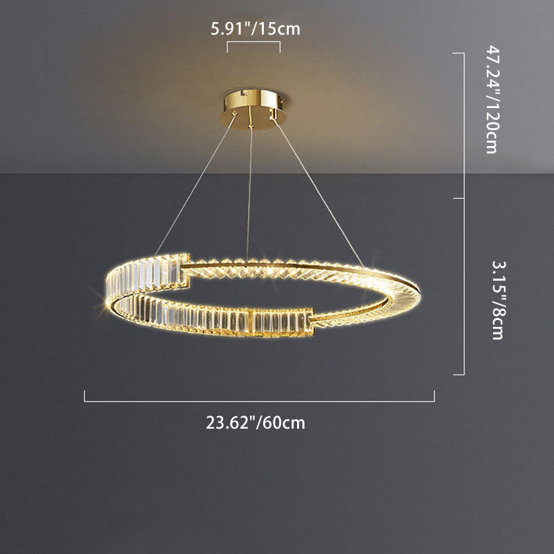ثريا كريستال LED دائرية فاخرة حديثة لغرفة المعيشة