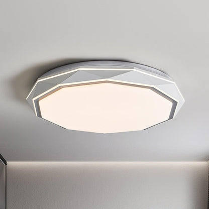Modern Minimalist Round Polygon Dome Iron Acrylic LED Flush Mount Ceiling Light For Bedroom