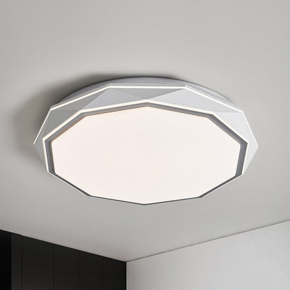 Modern Minimalist Round Polygon Dome Iron Acrylic LED Flush Mount Ceiling Light For Bedroom
