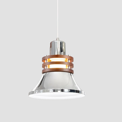 Traditional Vintage Round Cylinder Bell Cake Shape Iron 1-Light Pendant Light For Bedroom