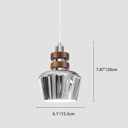 Traditional Vintage Round Cylinder Bell Cake Shape Iron 1-Light Pendant Light For Bedroom