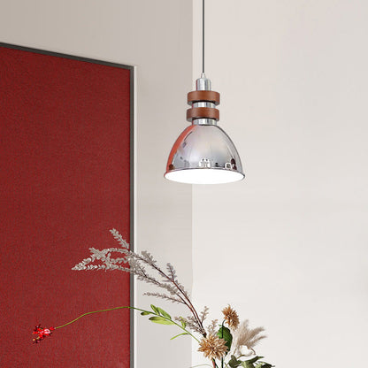 Traditional Vintage Round Cylinder Bell Cake Shape Iron 1-Light Pendant Light For Bedroom