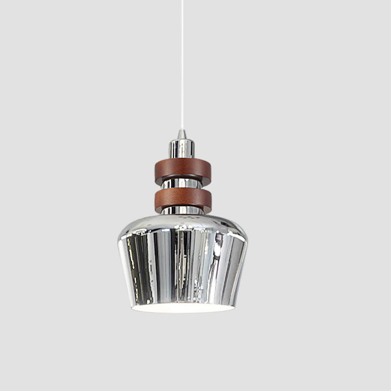 Traditional Vintage Round Cylinder Bell Cake Shape Iron 1-Light Pendant Light For Bedroom