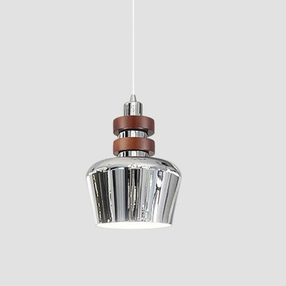 Traditional Vintage Round Cylinder Bell Cake Shape Iron 1-Light Pendant Light For Bedroom