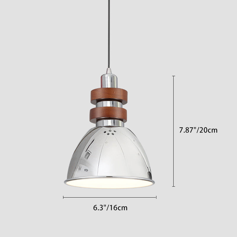 Traditional Vintage Round Cylinder Bell Cake Shape Iron 1-Light Pendant Light For Bedroom