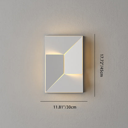 Modern Minimalist Solar Waterproof Rectangle Geometric Stainless Steel LED Wall Sconce Lamp For Outdoor