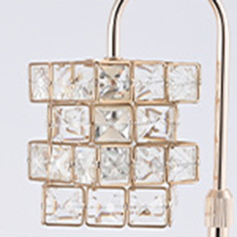 Modern Luxury Rubik's Cube Diamond Wood Hardware Glass 1-Light Melting Wax Table Lamp For Bedroom