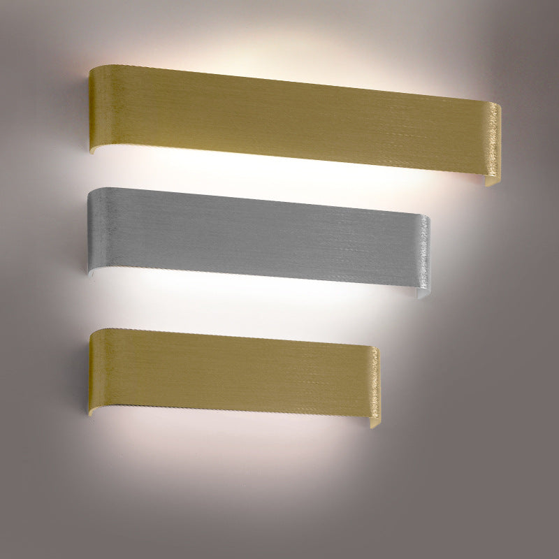 Modern Minimalist Rectangle Aluminum Acrylic LED Wall Sconce Lamp For Bedroom