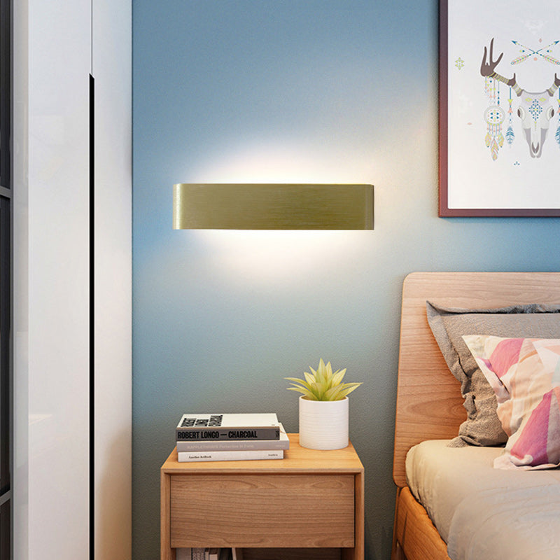 Modern Minimalist Rectangle Aluminum Acrylic LED Wall Sconce Lamp For Bedroom