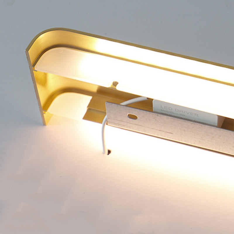 Modern Minimalist Rectangle Aluminum Acrylic LED Wall Sconce Lamp For Bedroom