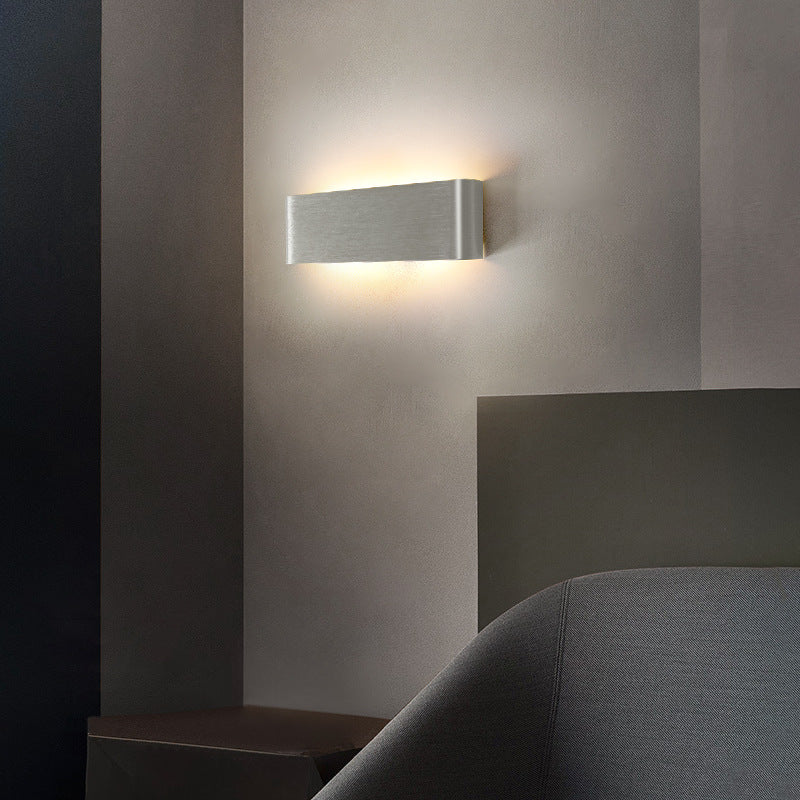 Modern Minimalist Rectangle Aluminum Acrylic LED Wall Sconce Lamp For Bedroom