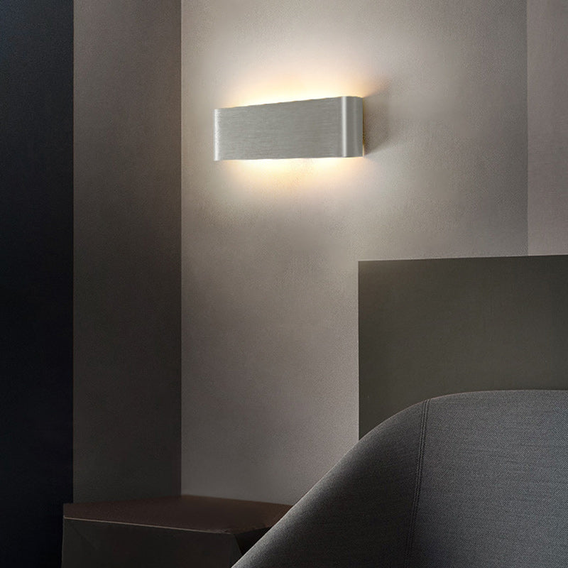 Modern Minimalist Rectangle Aluminum Acrylic LED Wall Sconce Lamp For Bedroom