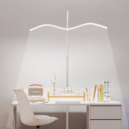 Modern Minimalist Wave Aluminum Iron Silicone LED Standing Floor Lamp For Living Room
