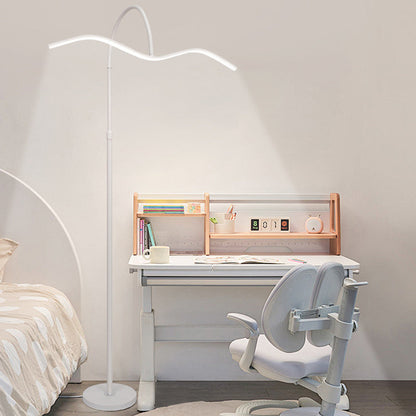 Modern Minimalist Wave Aluminum Iron Silicone LED Standing Floor Lamp For Living Room