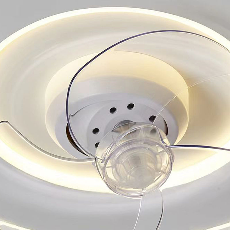 Contemporary Creative Cloud Shape ABS Iron LED Flush Mount Ceiling Fan Light For Bedroom