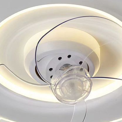 Contemporary Creative Cloud Shape ABS Iron LED Flush Mount Ceiling Fan Light For Bedroom