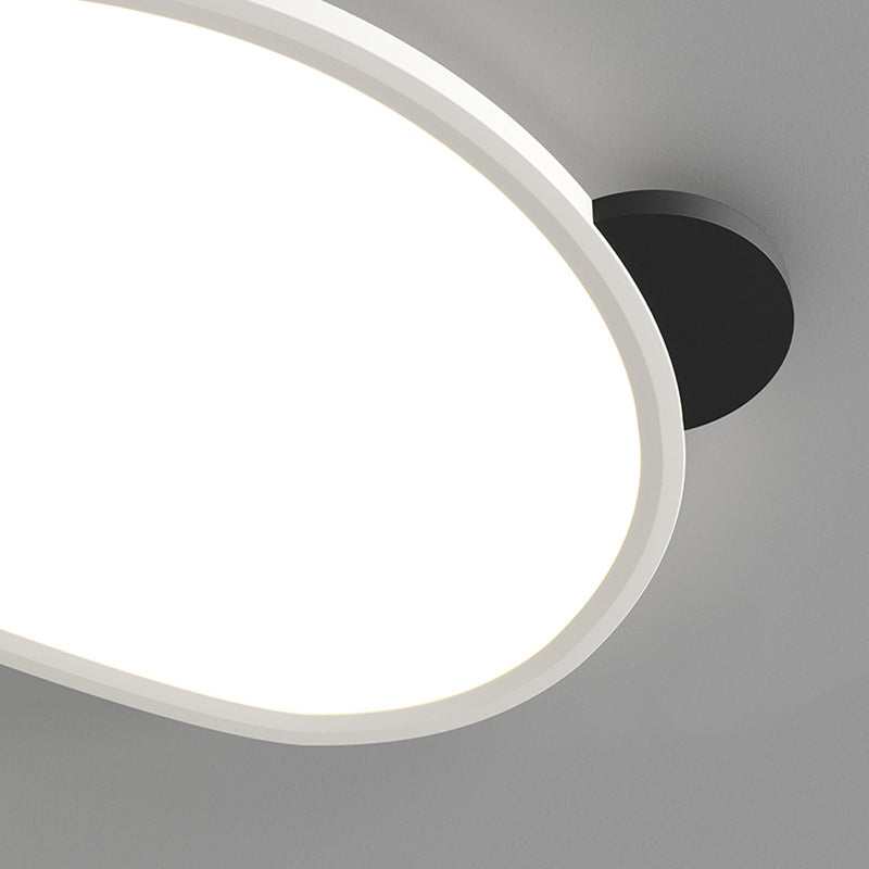 Contemporary Creative Cartoon Panda Round Aluminum Acrylic LED Flush Mount Ceiling Light For Bedroom