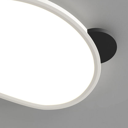 Contemporary Creative Cartoon Panda Round Aluminum Acrylic LED Flush Mount Ceiling Light For Bedroom
