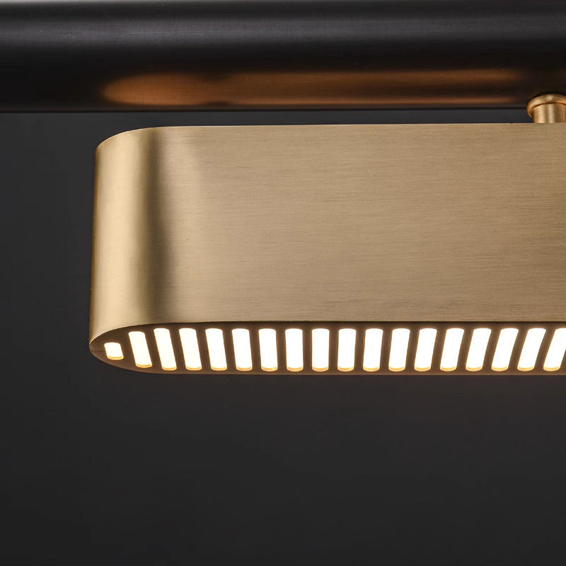 ثريا جزيرة LED مستطيلة الشكل من الفولاذ المقاوم للصدأ بتصميم عصري بسيط لغرفة الطعام
