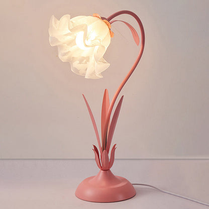 Traditional Rustic Bellflower Shape Iron Acrylic 1-Light Table Lamp For Bedroom