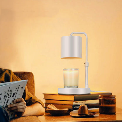 Modern Minimalist Lift Adjustable Round Cylinder Iron 1-Light Melting Wax Table Lamp For Bedroom