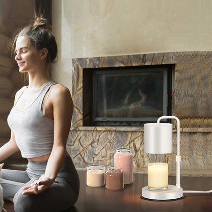 Modern Minimalist Lift Adjustable Round Cylinder Iron 1-Light Melting Wax Table Lamp For Bedroom