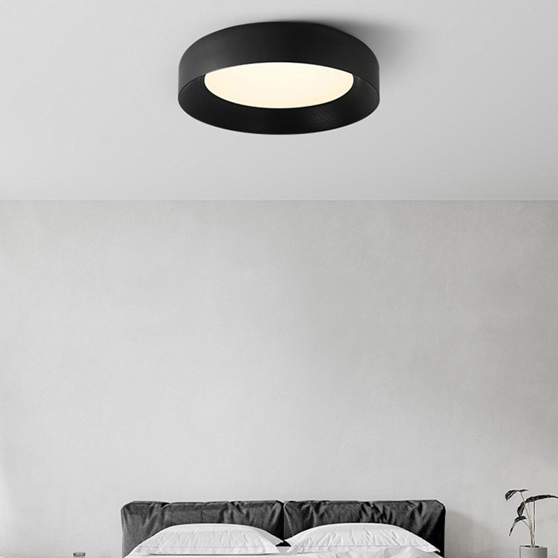 Modern Minimalist Round Dome Iron Acrylic LED Flush Mount Ceiling Light For Bedroom