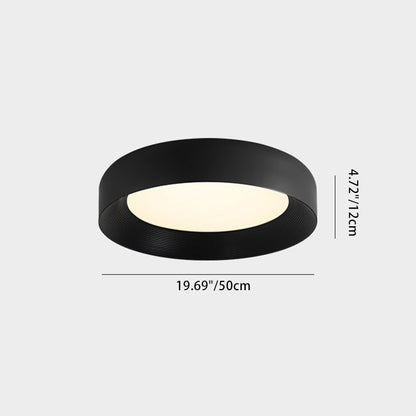 Modern Minimalist Round Dome Iron Acrylic LED Flush Mount Ceiling Light For Bedroom