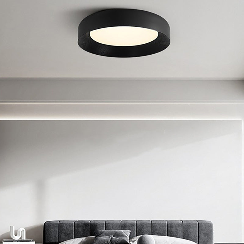 Modern Minimalist Round Dome Iron Acrylic LED Flush Mount Ceiling Light For Bedroom