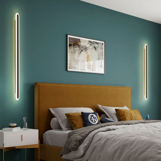 Modern Minimalist Linear Iron Acrylic LED Wall Sconce Lamp For Bedroom