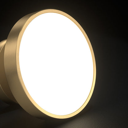 Modern Minimalist Round Dome Copper Acrylic LED Semi-Flush Mount Ceiling Light For Hallway
