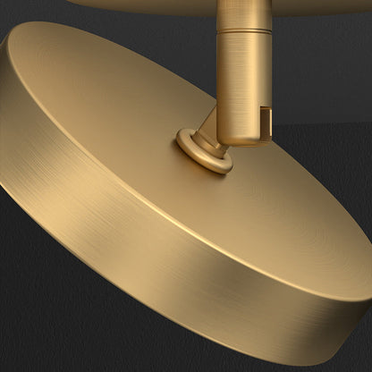 Modern Minimalist Round Dome Copper Acrylic LED Semi-Flush Mount Ceiling Light For Hallway