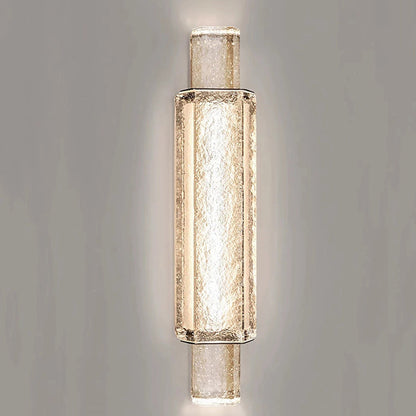 Modern Minimalist Rectangular Linear Stainless Steel Bubble Crystal Wall Sconce Lamp For Bedroom