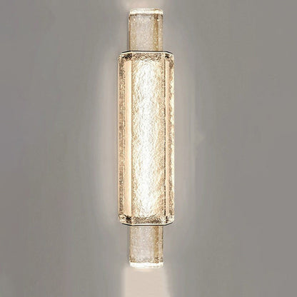 Modern Minimalist Rectangular Linear Stainless Steel Bubble Crystal Wall Sconce Lamp For Bedroom