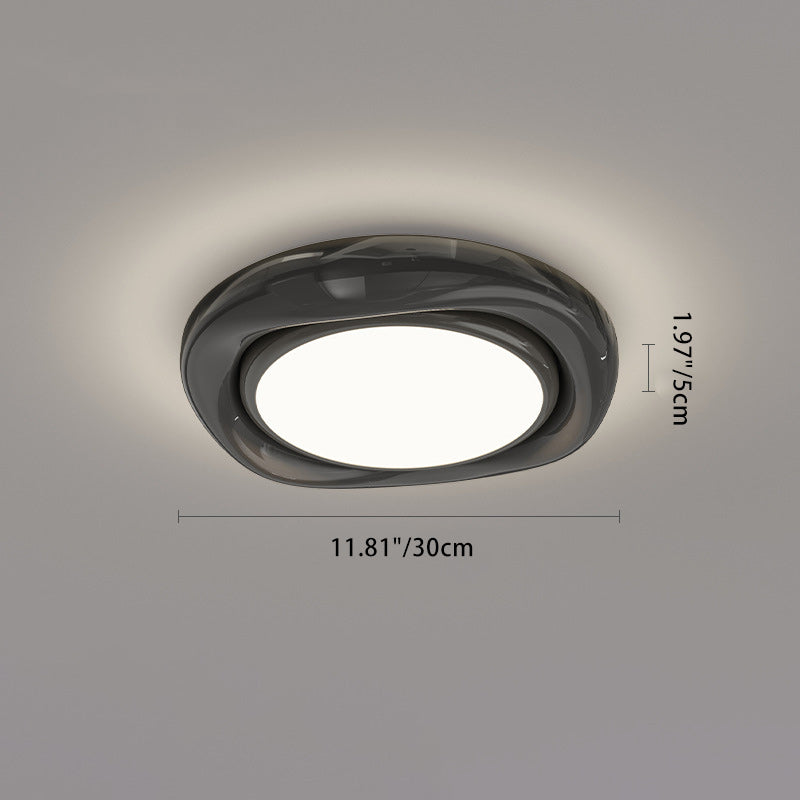 Modern Minimalist Round Dome Iron Aluminum Acrylic LED Flush Mount Ceiling Light For Living Room