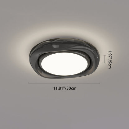 Modern Minimalist Round Dome Iron Aluminum Acrylic LED Flush Mount Ceiling Light For Living Room