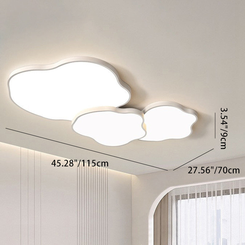 Modern Minimalist Cloud Shaped Iron Acrylic LED Flush Mount Ceiling Light For Bedroom