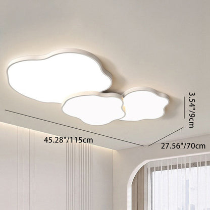 Modern Minimalist Cloud Shaped Iron Acrylic LED Flush Mount Ceiling Light For Bedroom