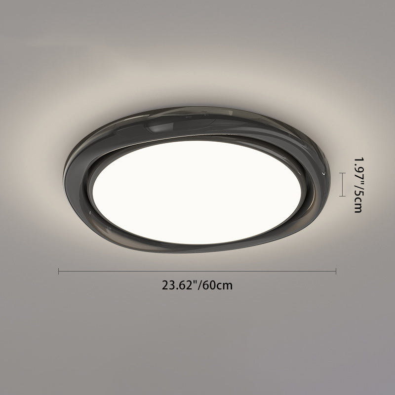 Modern Minimalist Round Dome Iron Aluminum Acrylic LED Flush Mount Ceiling Light For Living Room