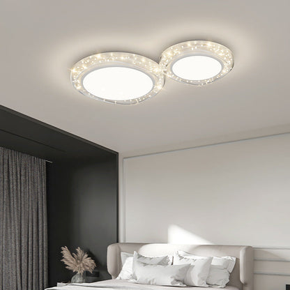 Modern Minimalist Round Dome Iron Aluminum Acrylic LED Flush Mount Ceiling Light For Living Room