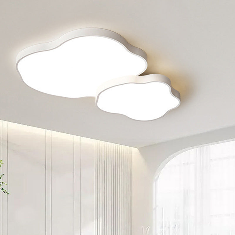 Modern Minimalist Cloud Shaped Iron Acrylic LED Flush Mount Ceiling Light For Bedroom