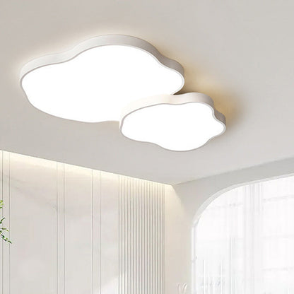 Modern Minimalist Cloud Shaped Iron Acrylic LED Flush Mount Ceiling Light For Bedroom